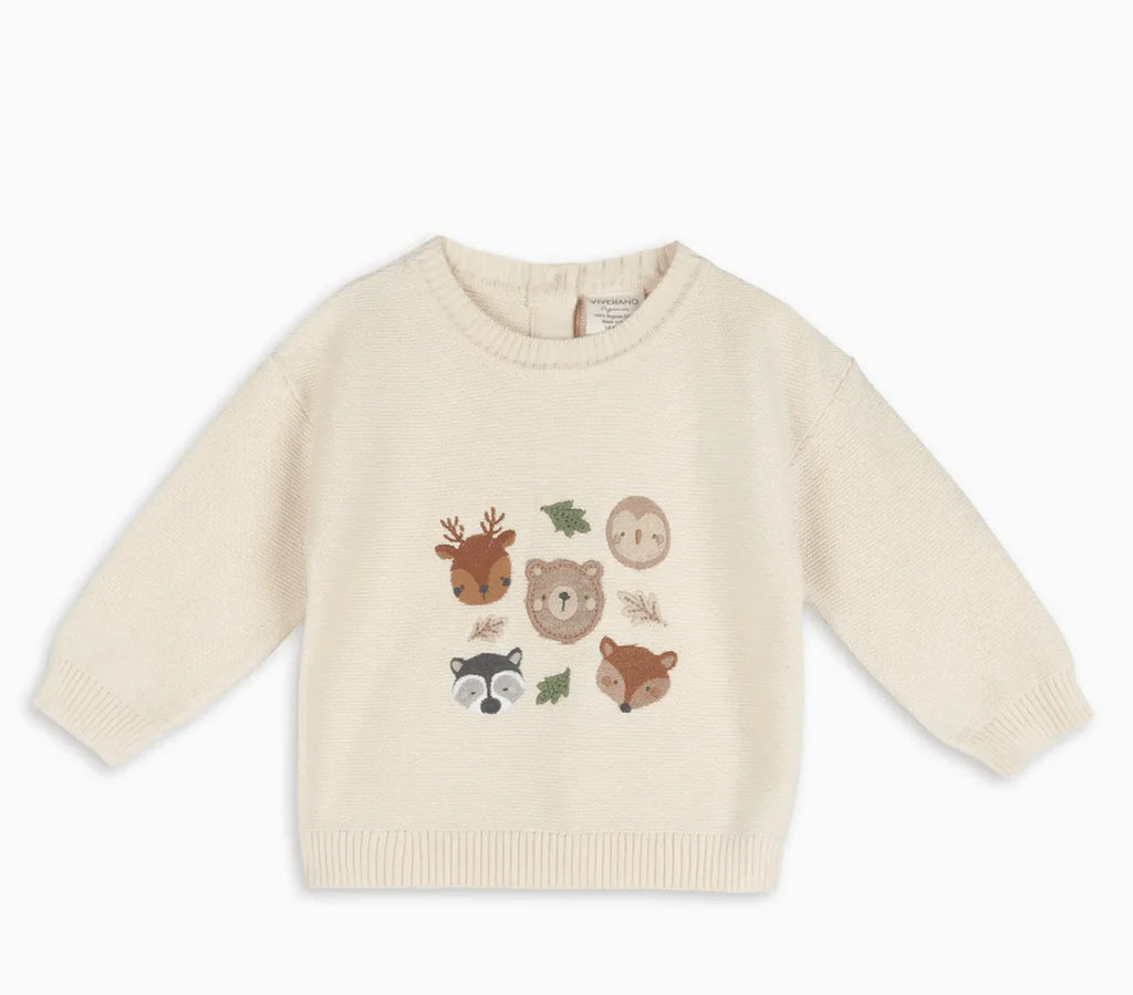 woodland animals knit pullover