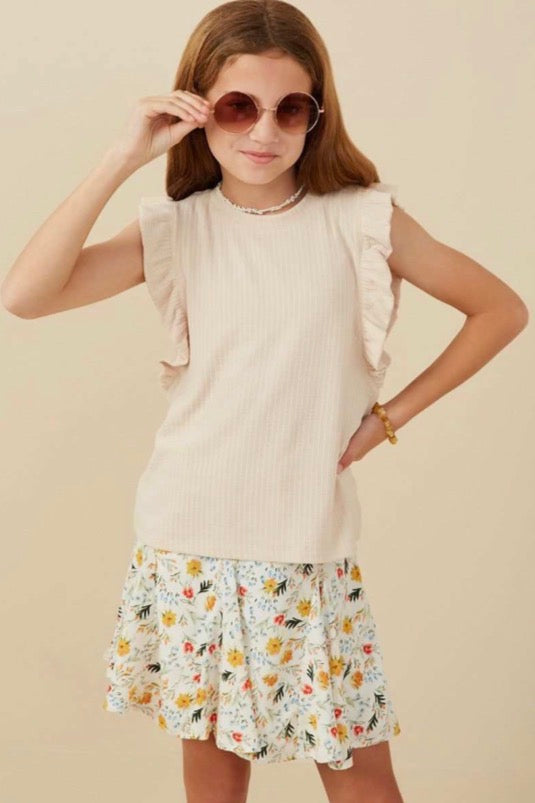 kendra ruffle knit tank
