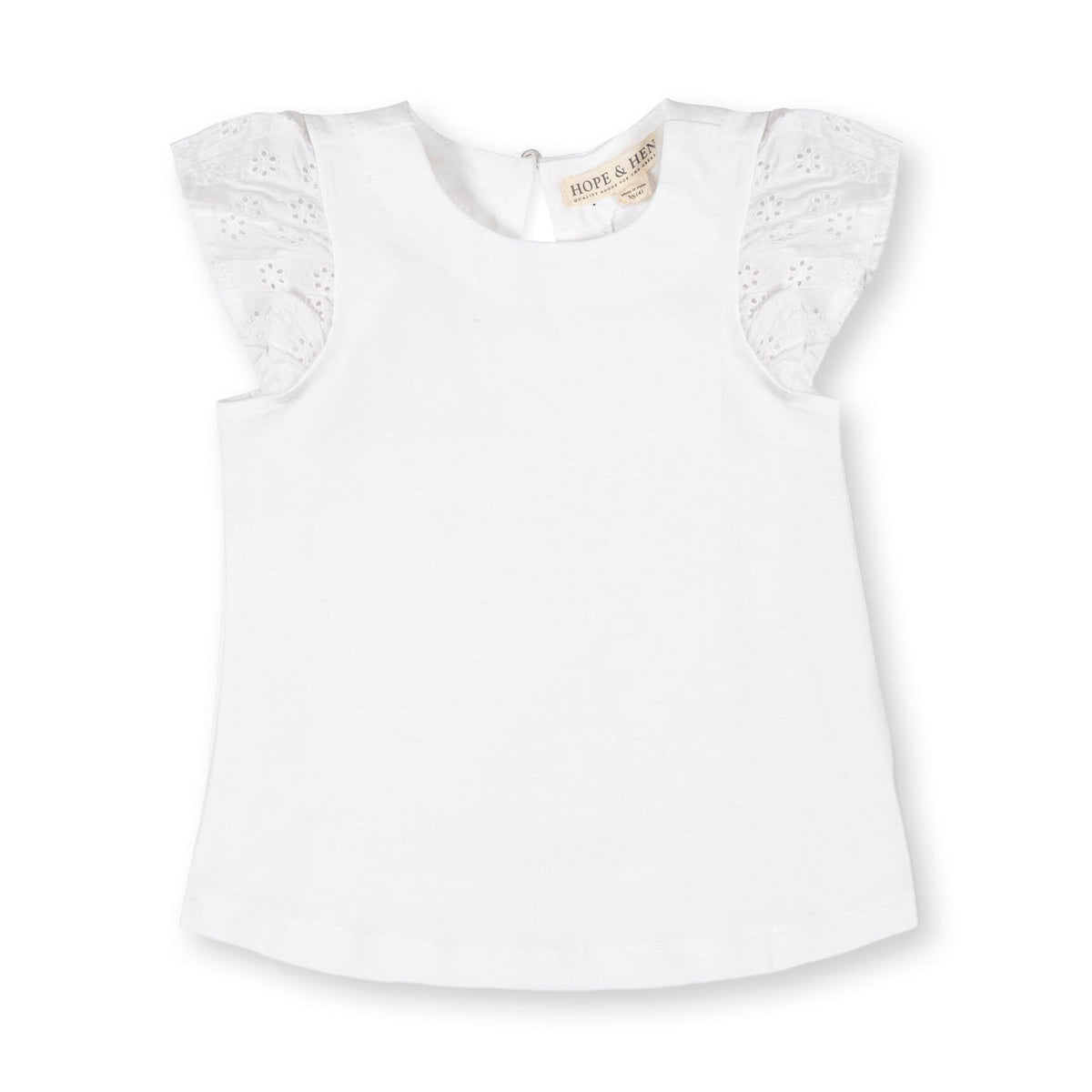 eyelet flutter sleeve top