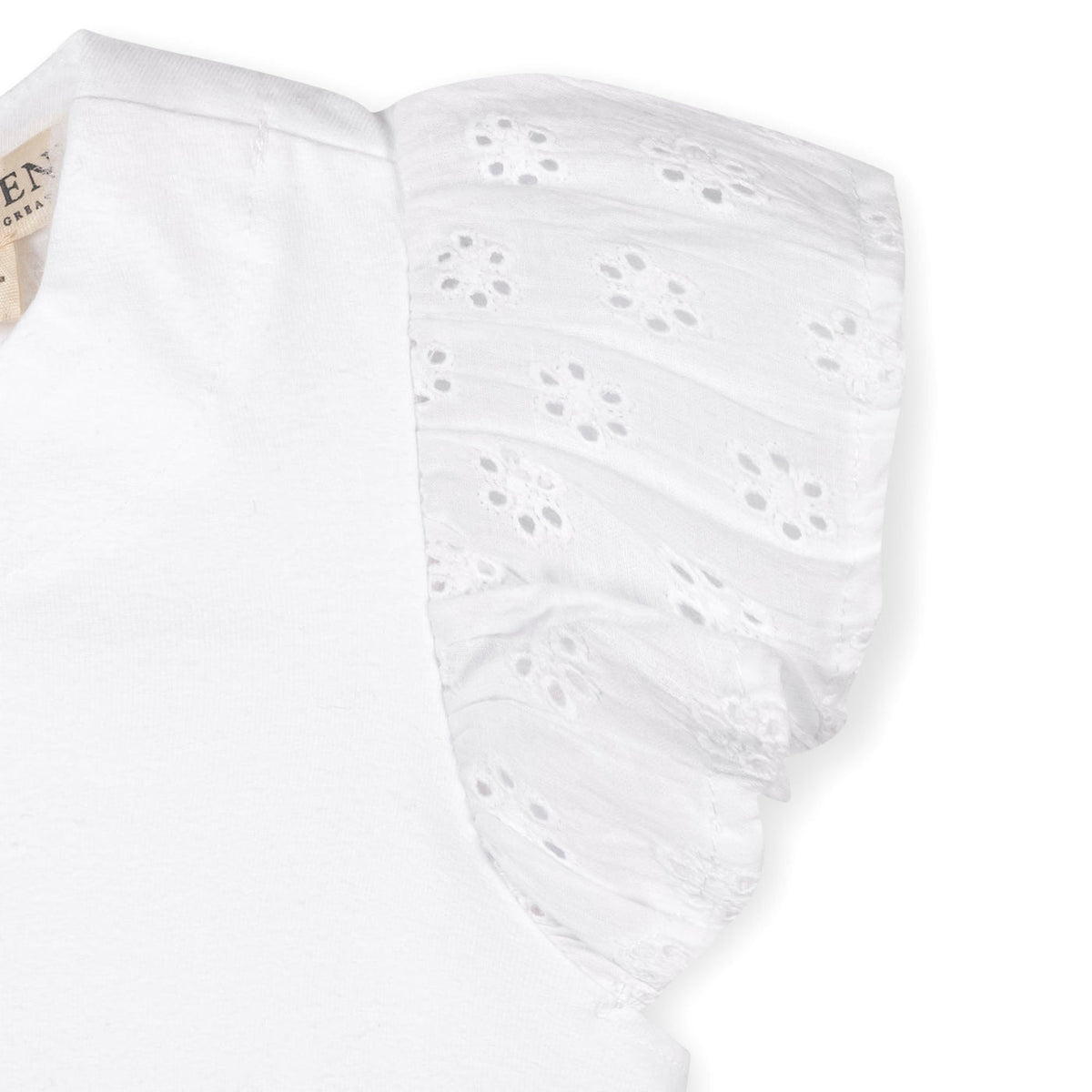 eyelet flutter sleeve top