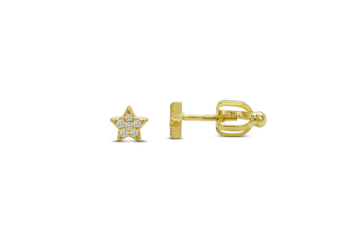 pave star studs
