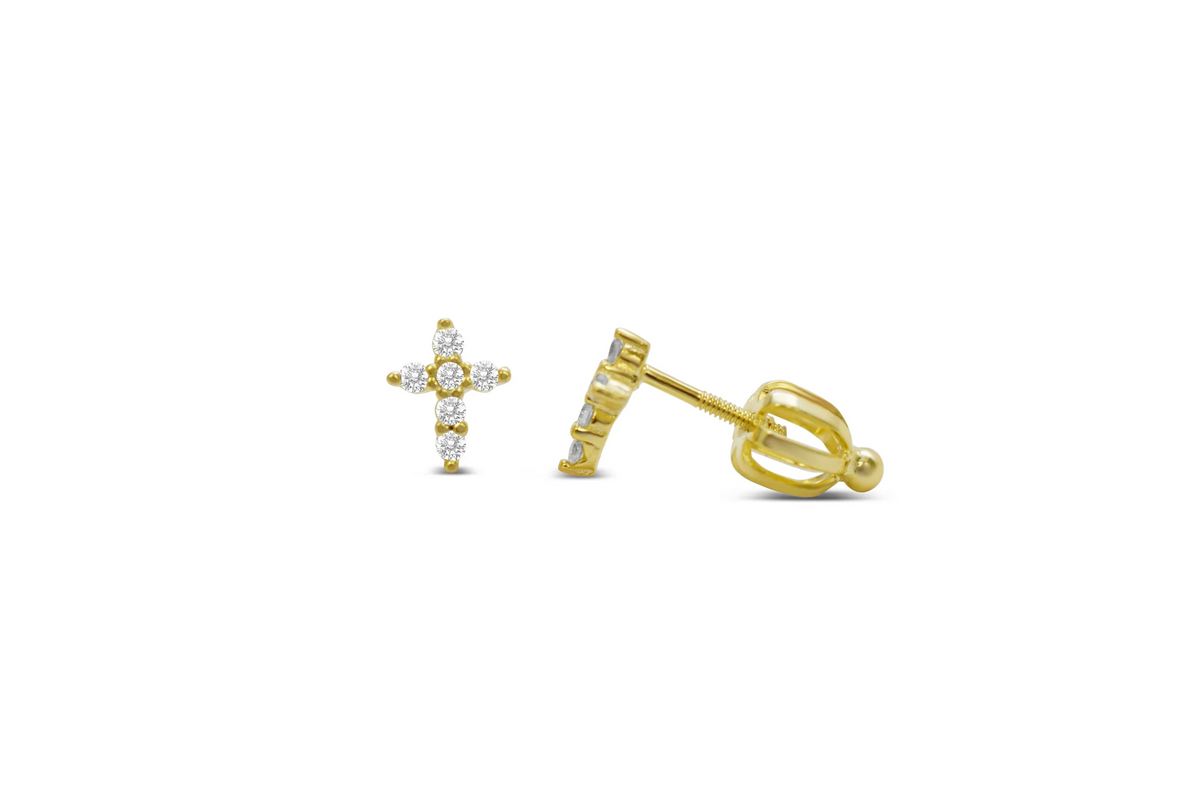 prong cross studs