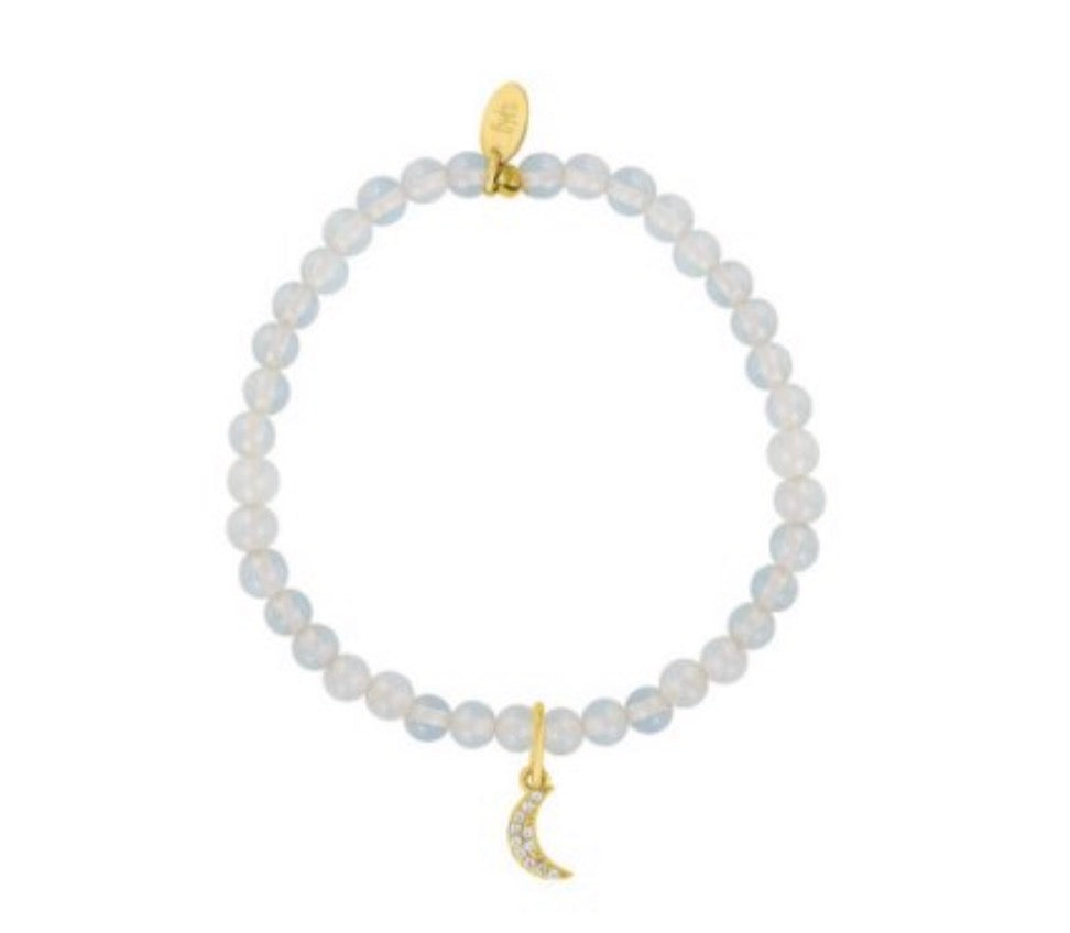 moon charm bracelet | opalite