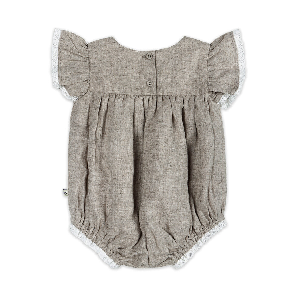 lena floral embroidered baby romper + headband