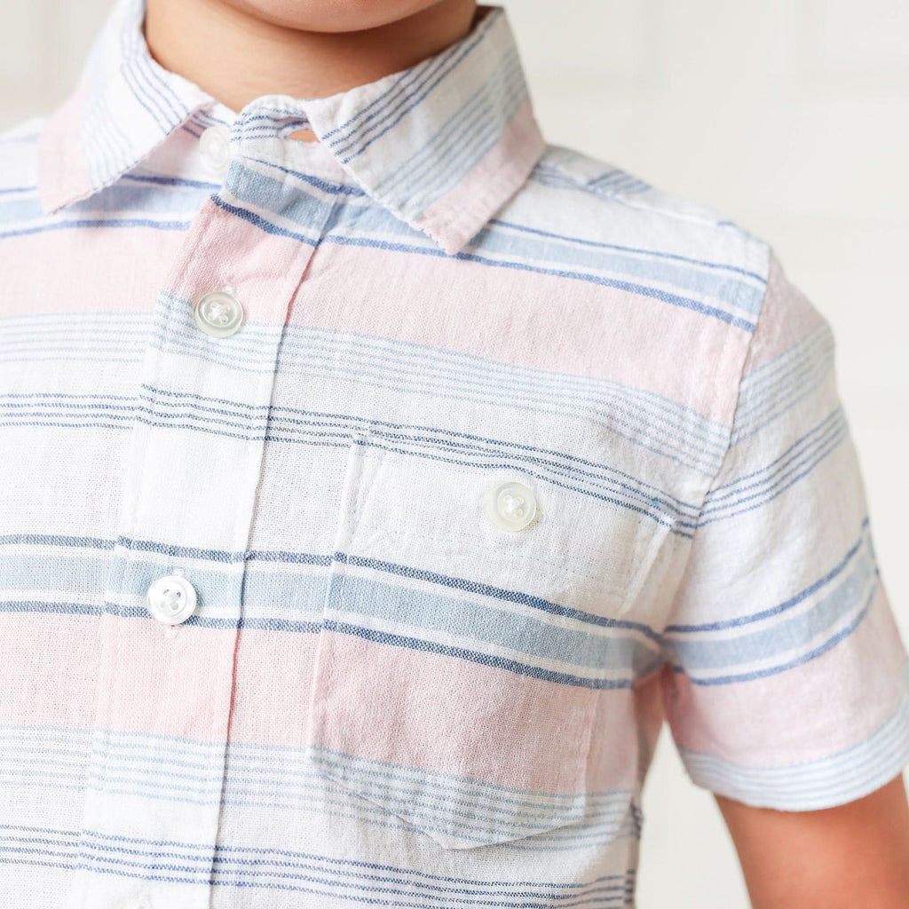 linen short sleeve button down