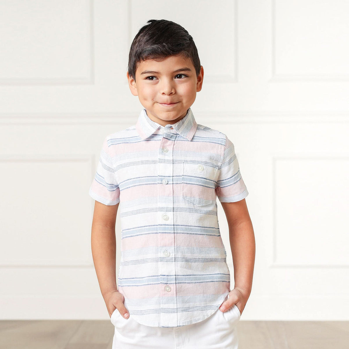 linen short sleeve button down