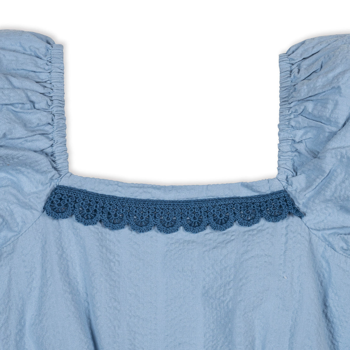 puff sleeve seersucker romper