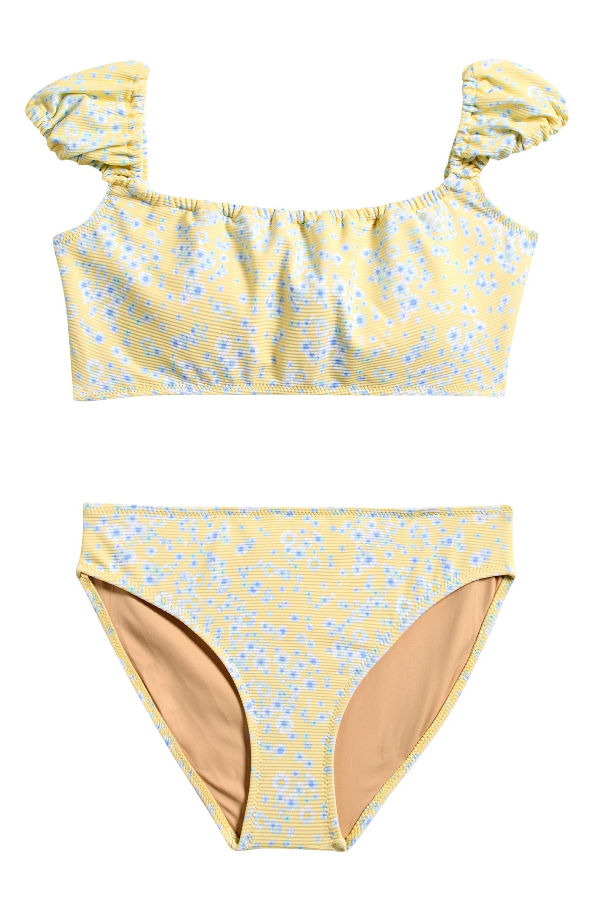 butter blooms ribbed ruffle two piece