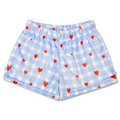 gingham hearts plush shorts