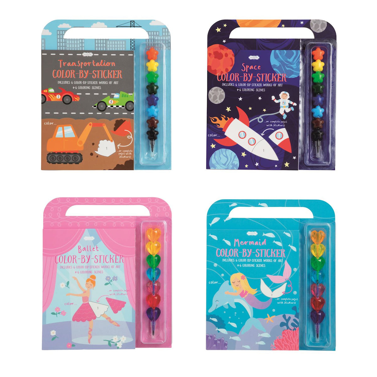 color by sticker books | space