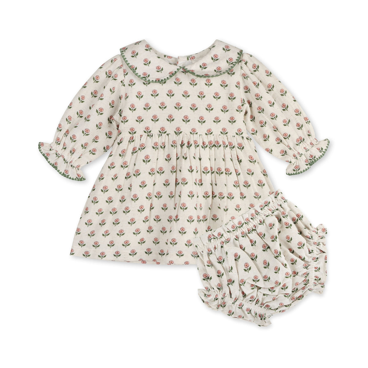 rosamund block print floral dress + bloomer