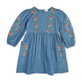 sophie floral embroidered denim dress