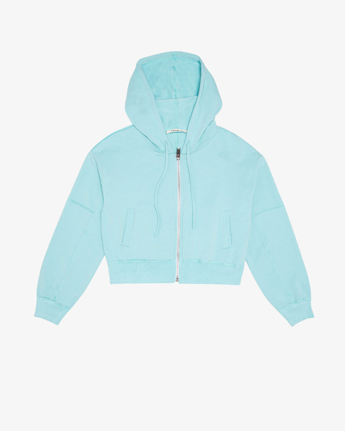 french terry long sleeve zip up