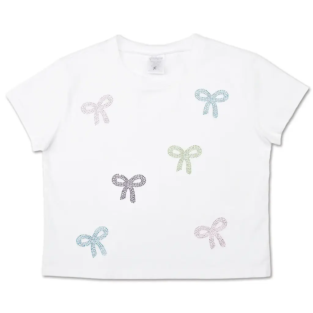 sparkling bows white tshirt