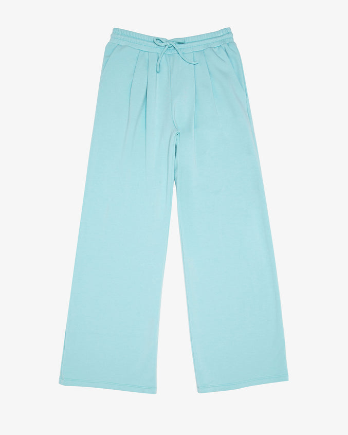 french terry pleated pants