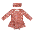 long sleeve bodysuit dress + headband set