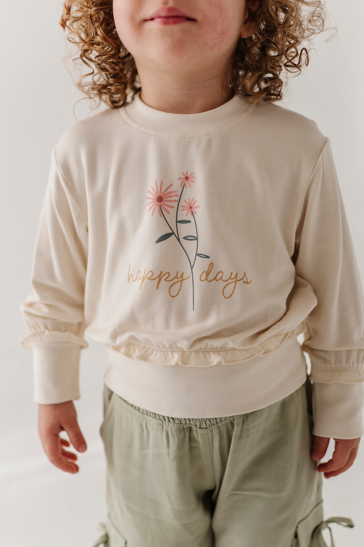 happy days girls ruffle sweatshirt