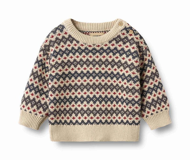 harlow jacquard pullover | grey blue