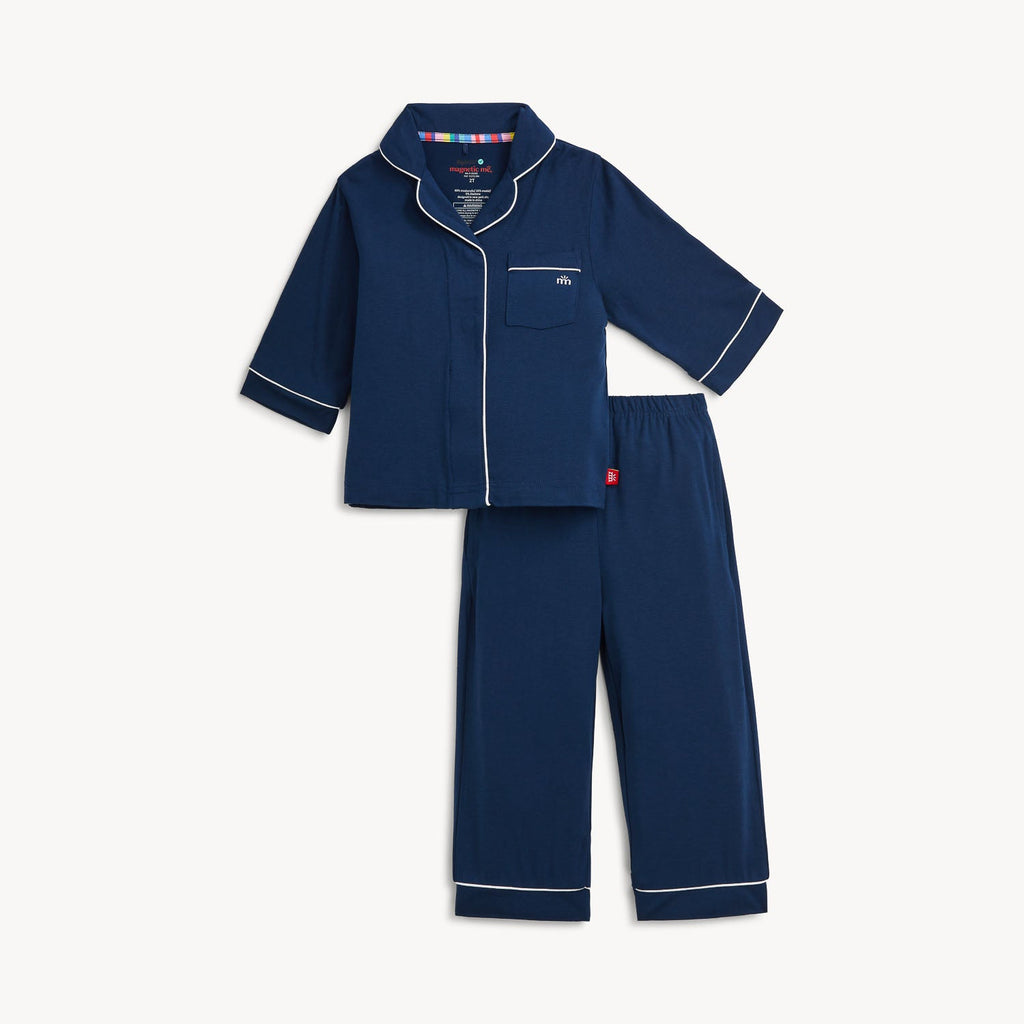 collar pj set with piping