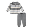 rugby stripe polo knit pullover + pants set