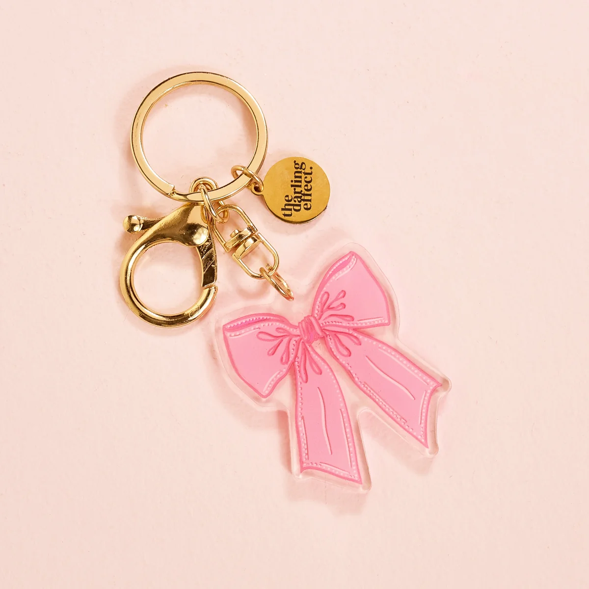 pink bow acrylic keychain