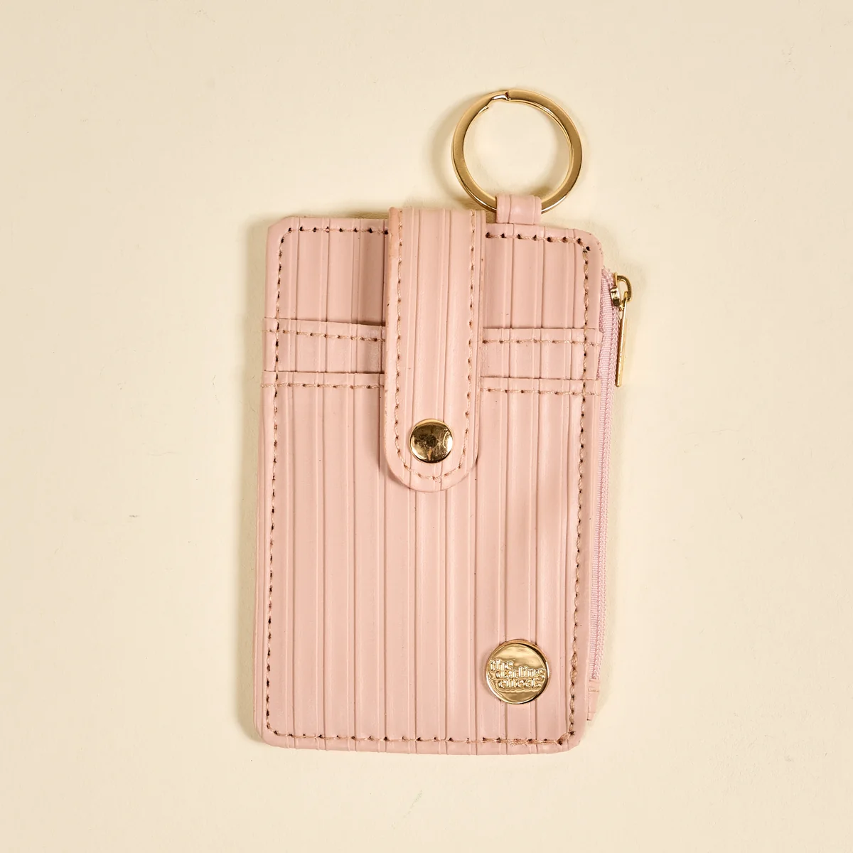 ripple ridge keychain wallet | blush