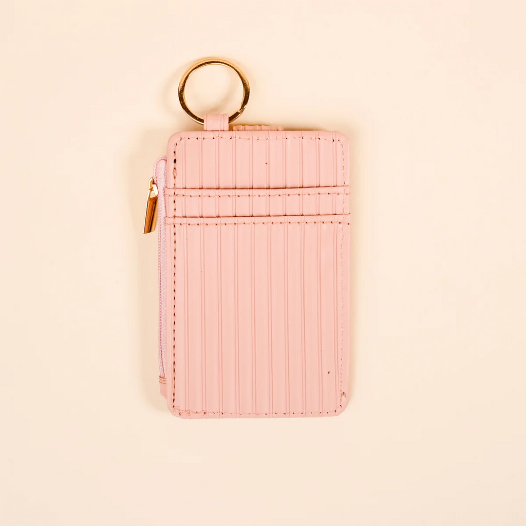 ripple ridge keychain wallet | blush