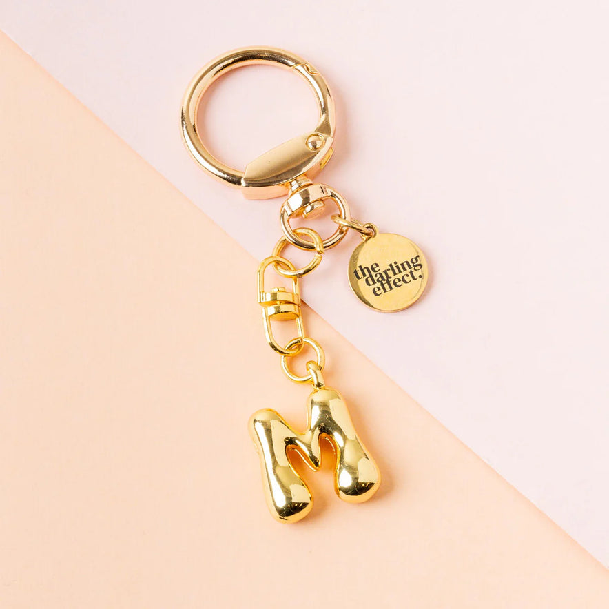 bubble letter keychain bag charm | m