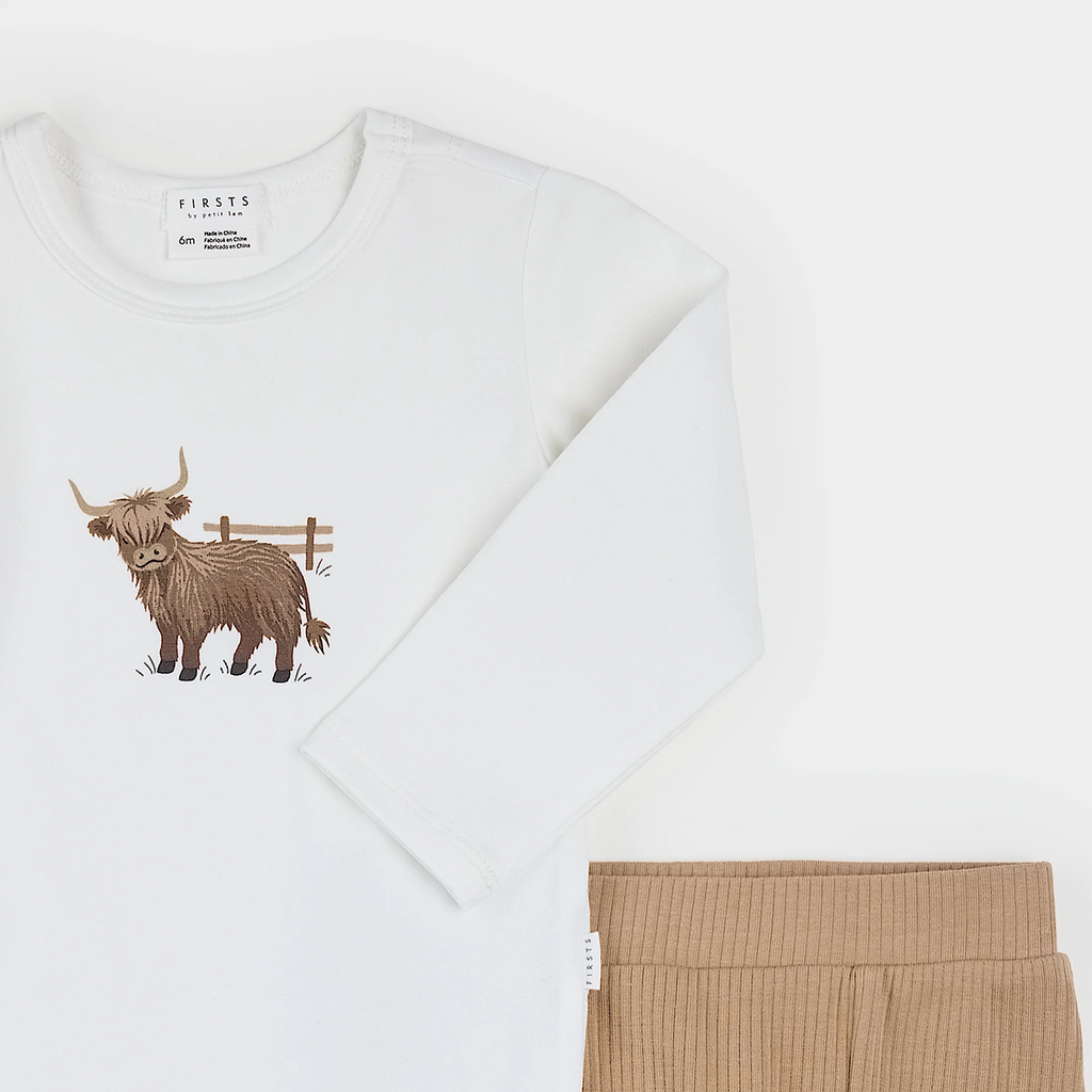 highland cow bodysuit + pant set