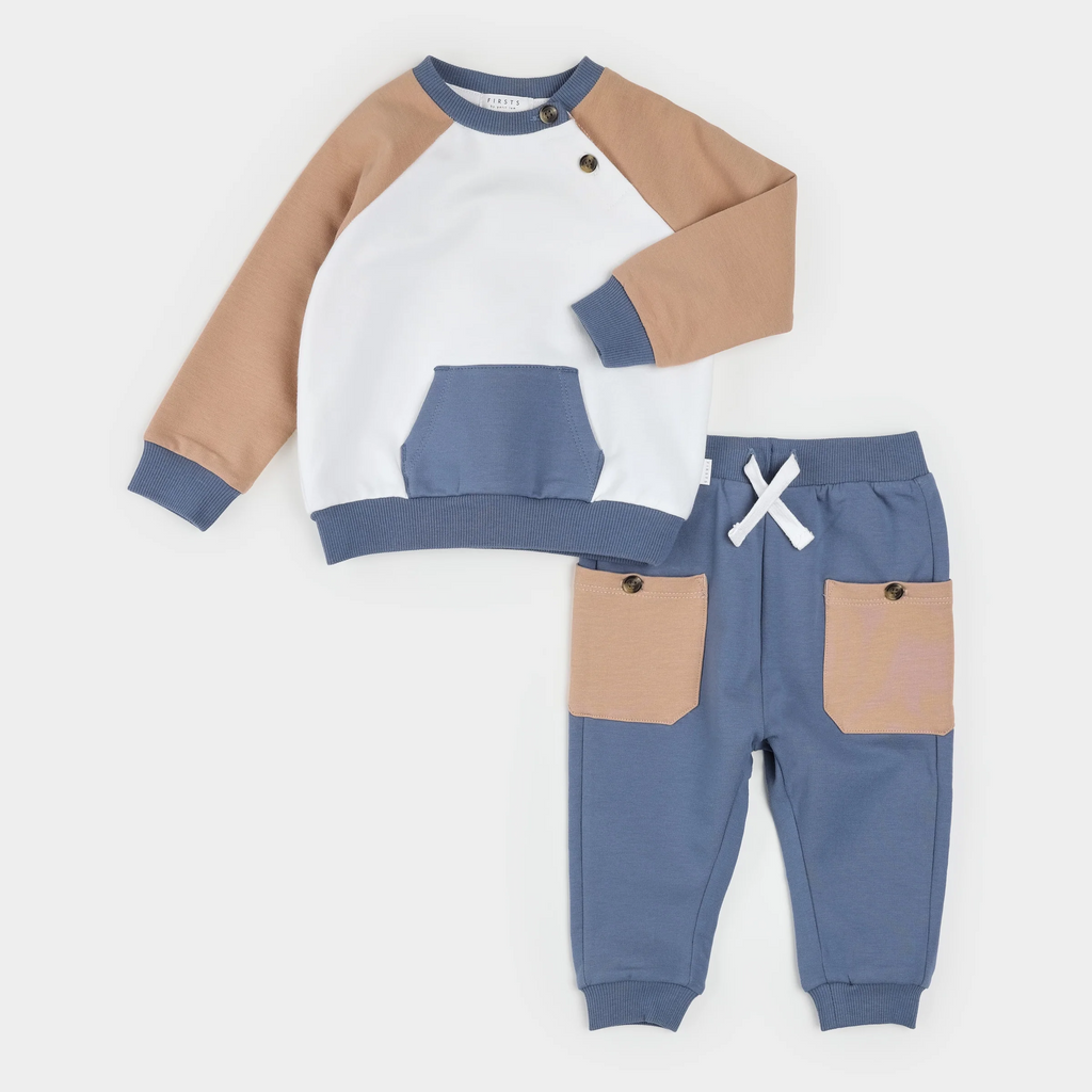 colorblock pullover + pant set