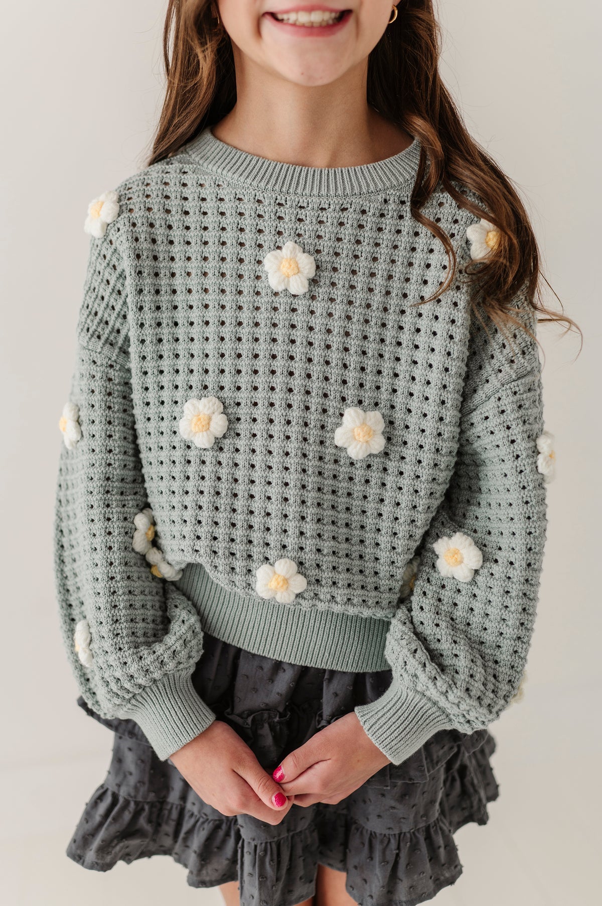 crochet flower sweater