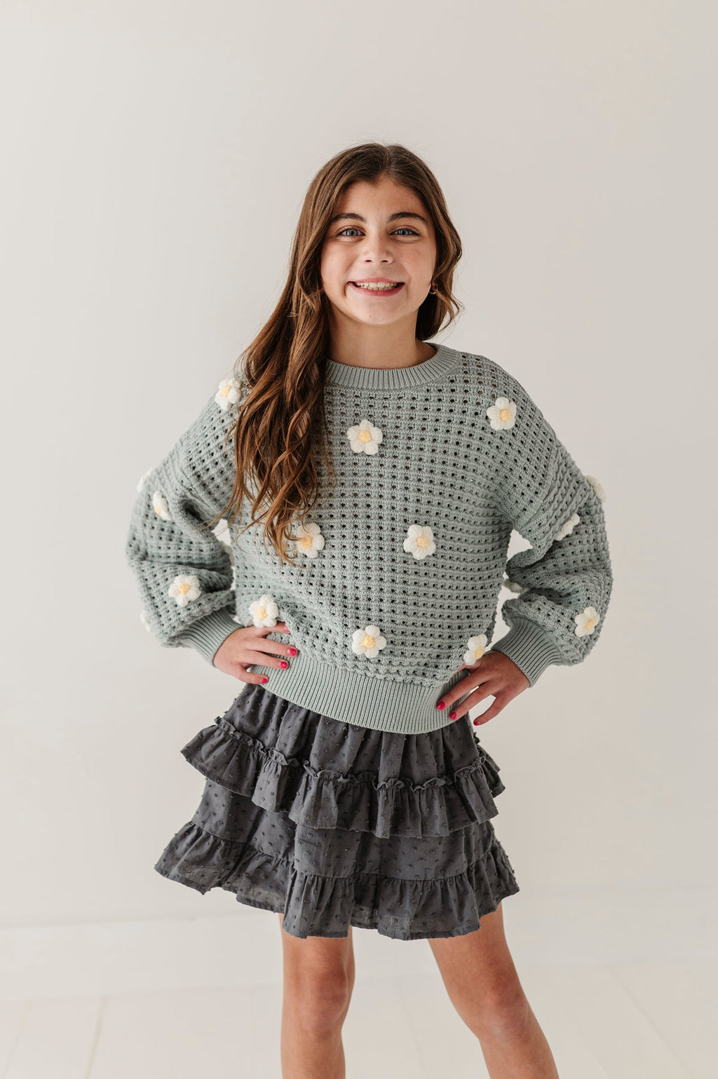 crochet flower sweater