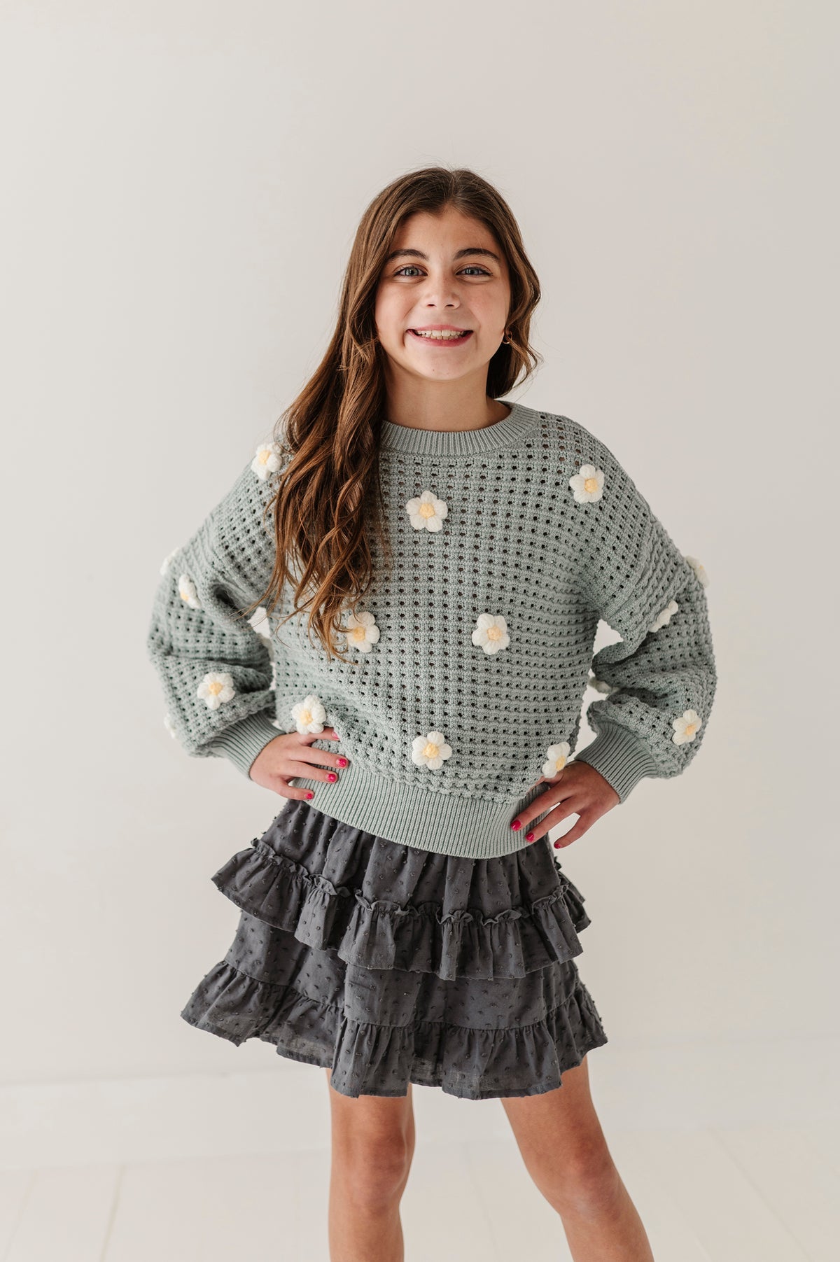 crochet flower sweater