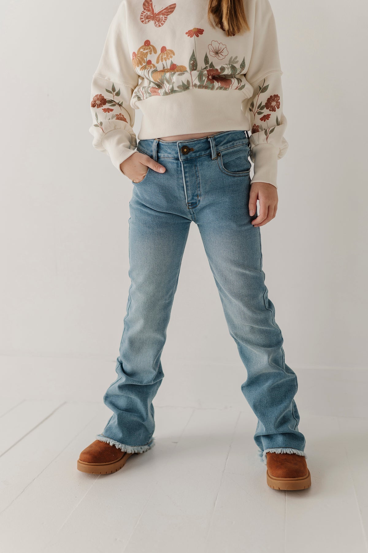 denim jeans with embroidery