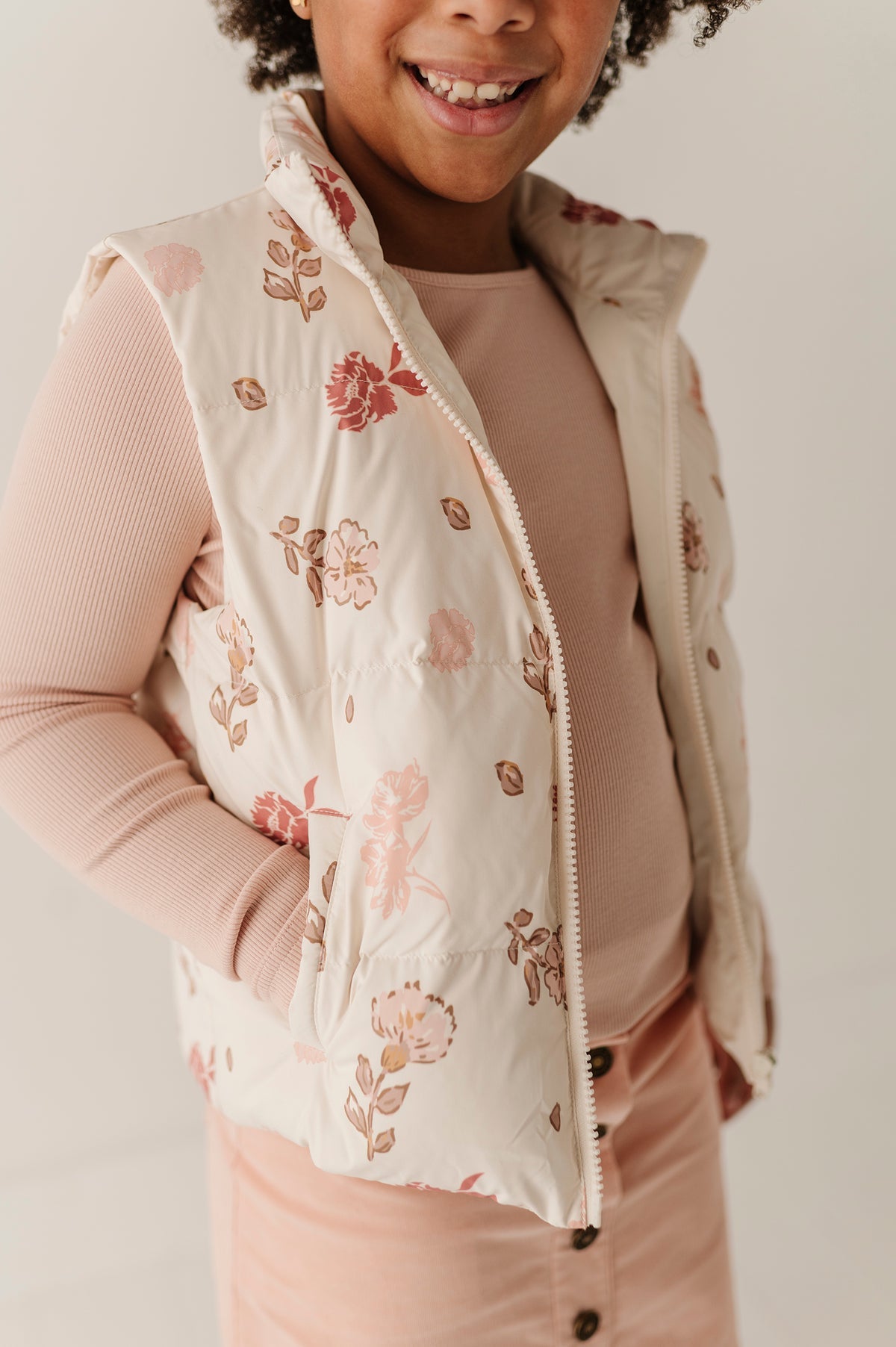 girls boho puffer vest
