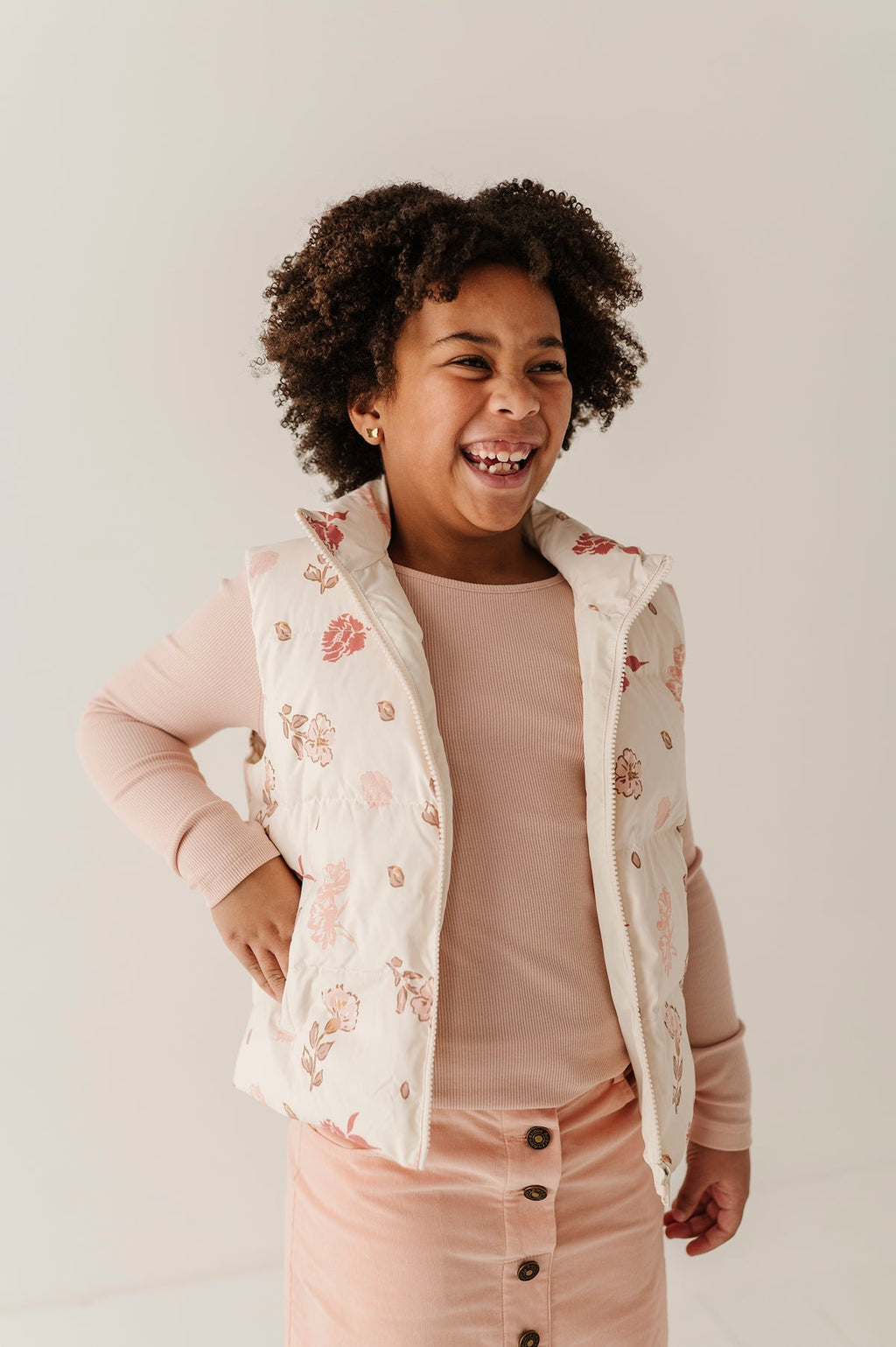 girls boho puffer vest