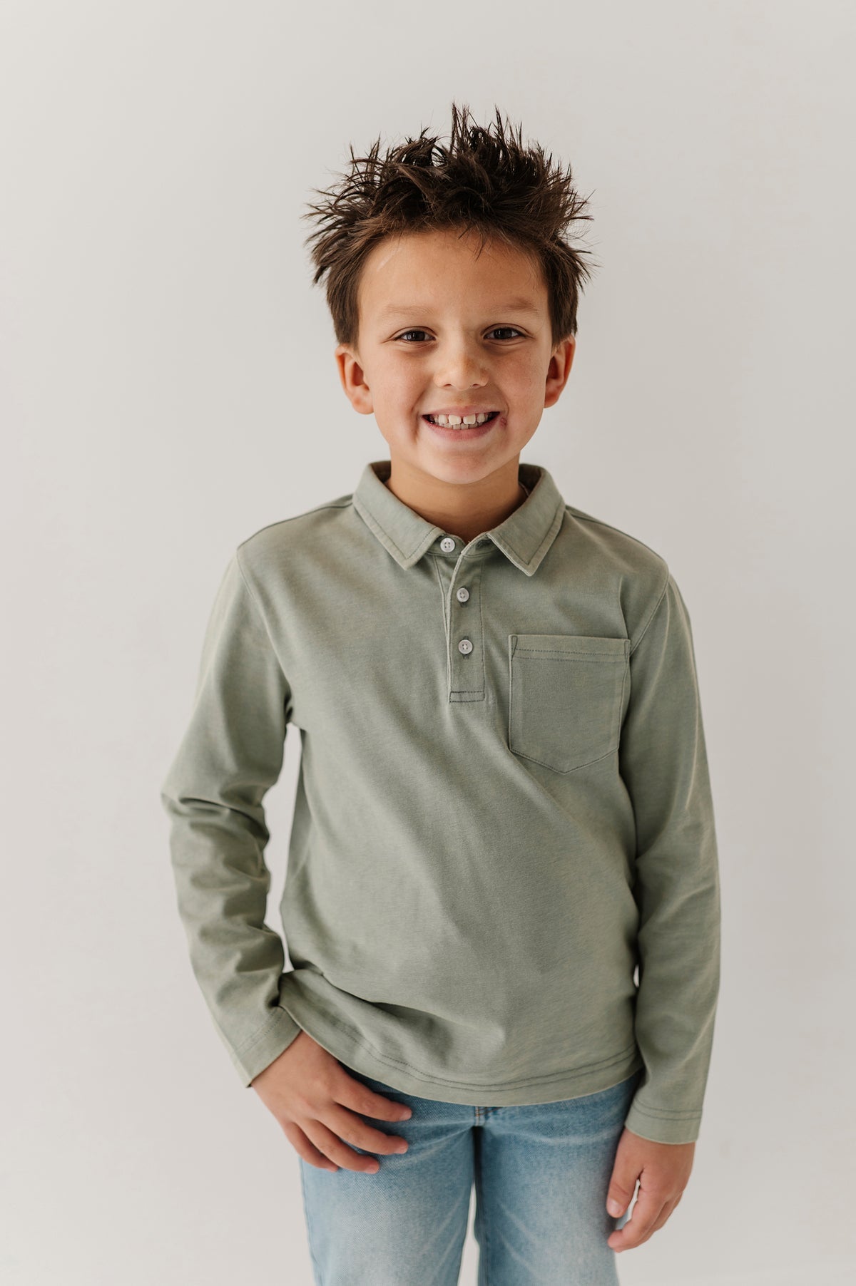 garment washed collar shirt