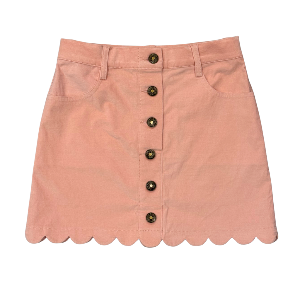 scallop hem corduroy skirt
