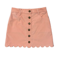 scallop hem corduroy skirt