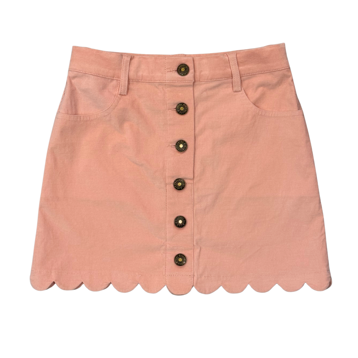 scallop hem corduroy skirt