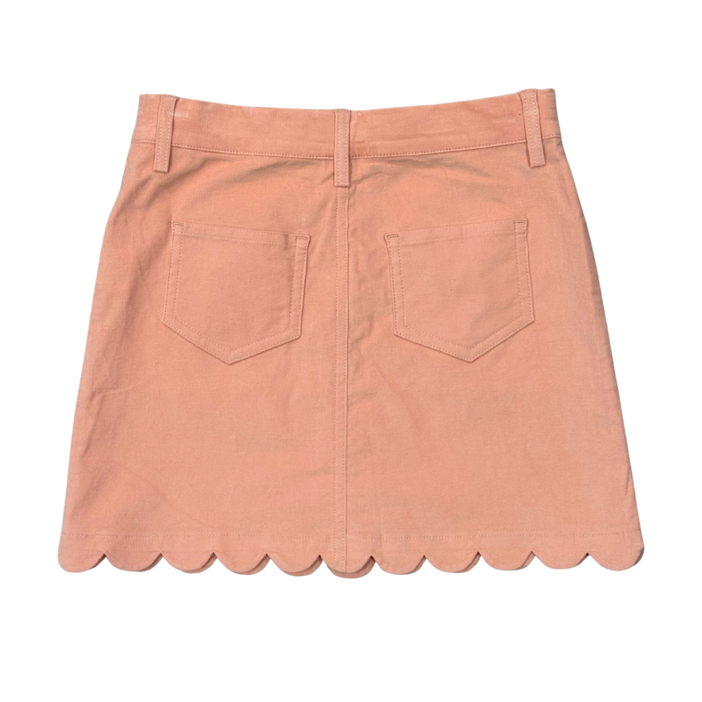 scallop hem corduroy skirt