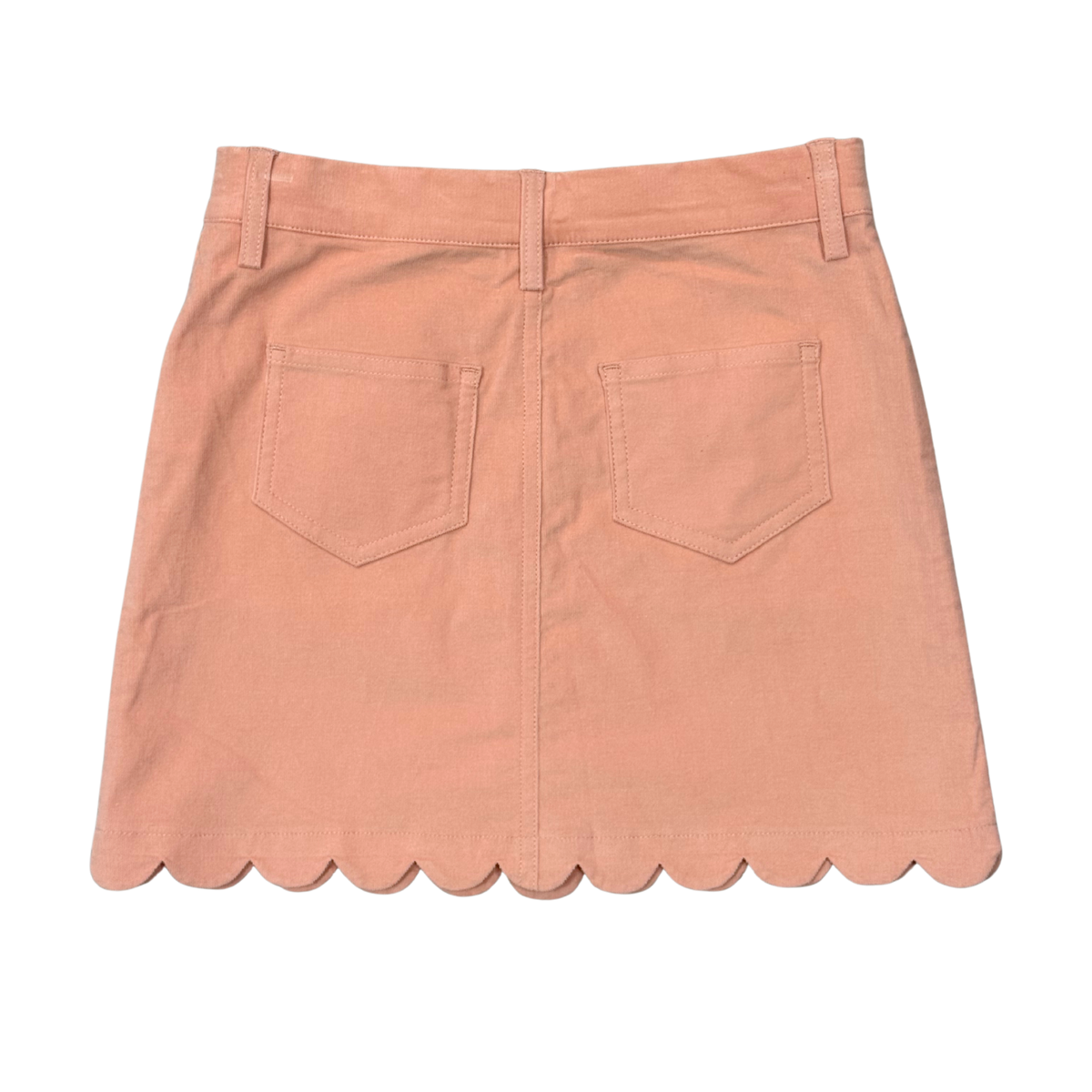 scallop hem corduroy skirt