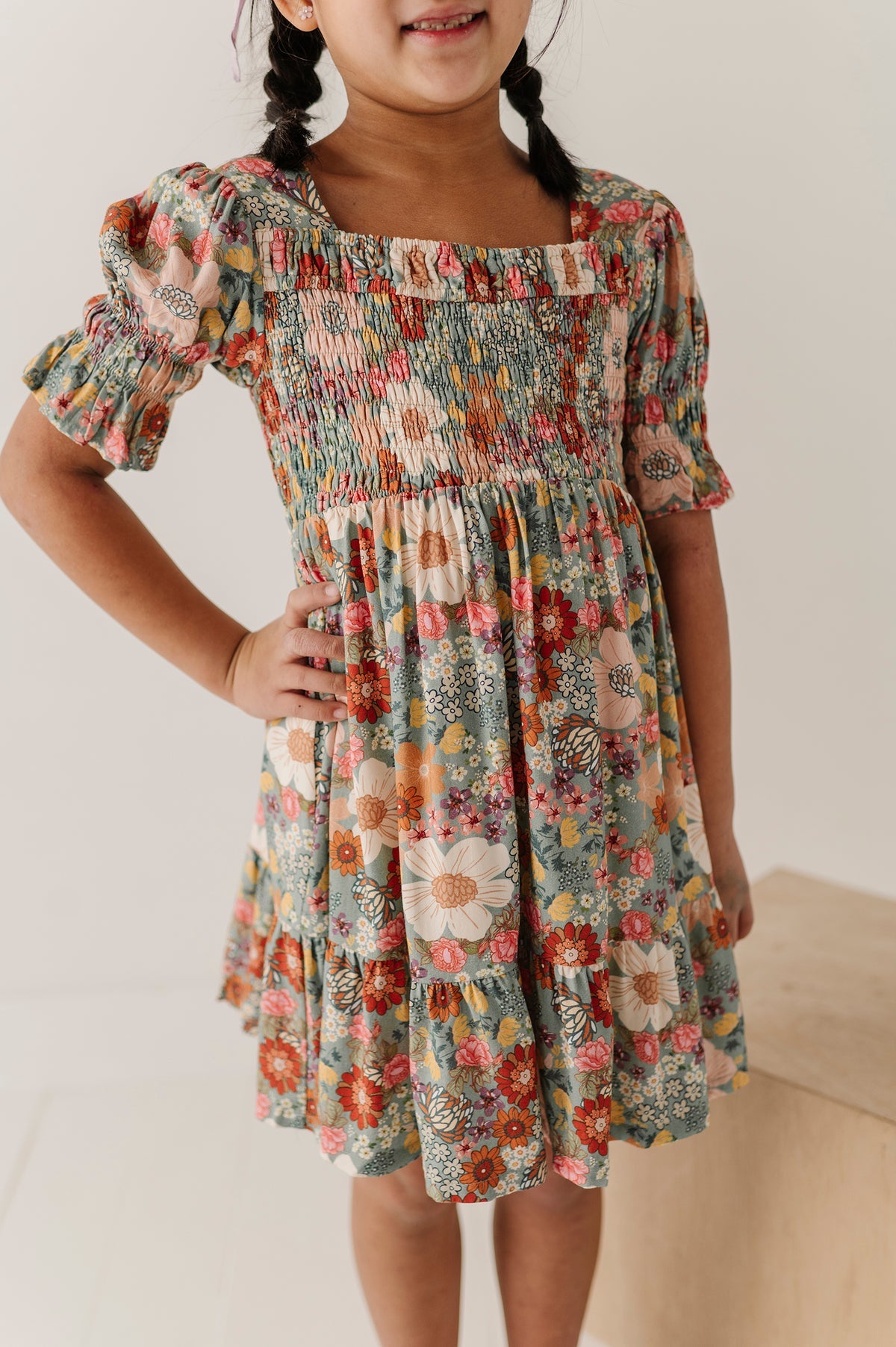 smocked babydoll dress