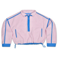 1/2 zip sherpa pullover | pink + periwinkle
