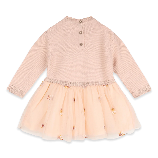 floral embroidery knit baby tutu dress