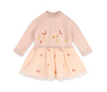 floral embroidery knit baby tutu dress