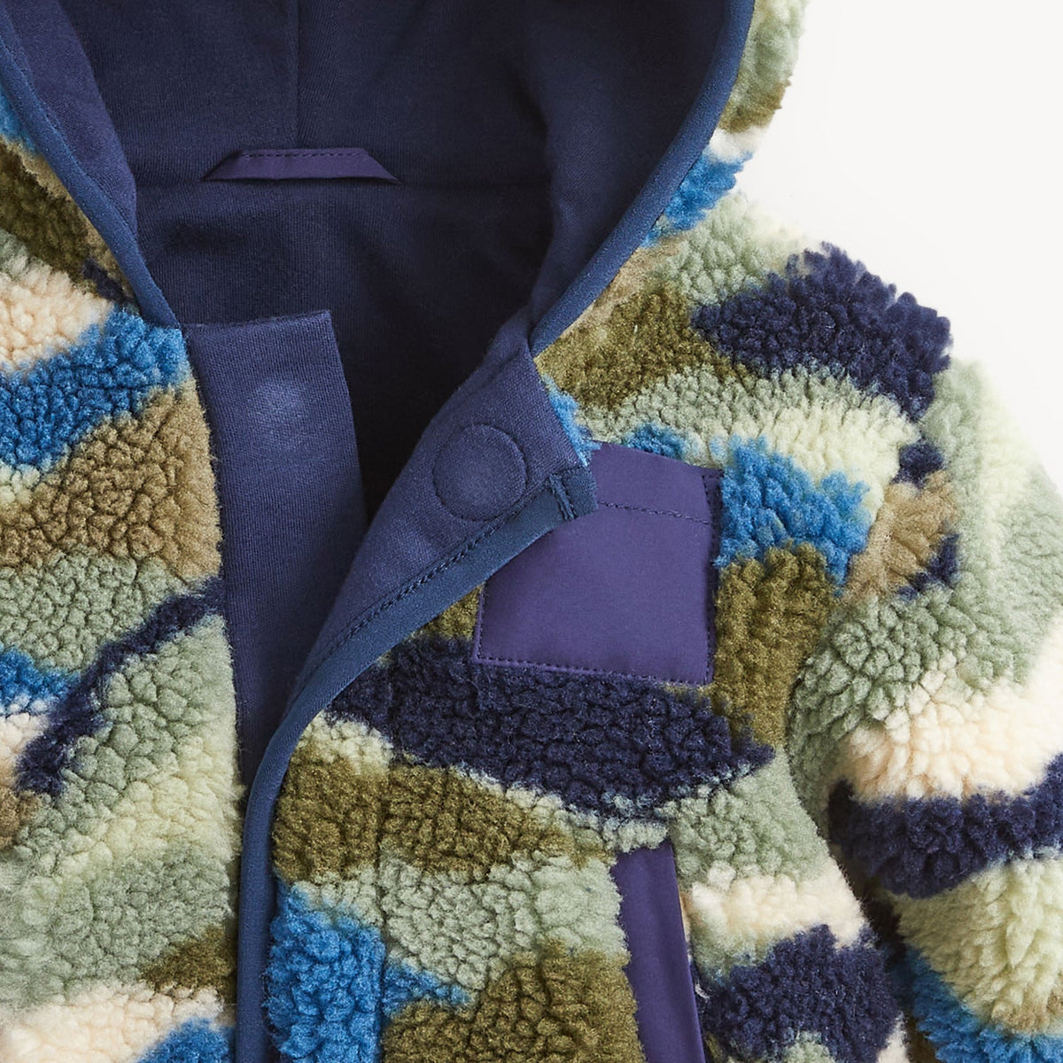 camo peak sherpa boys jacket