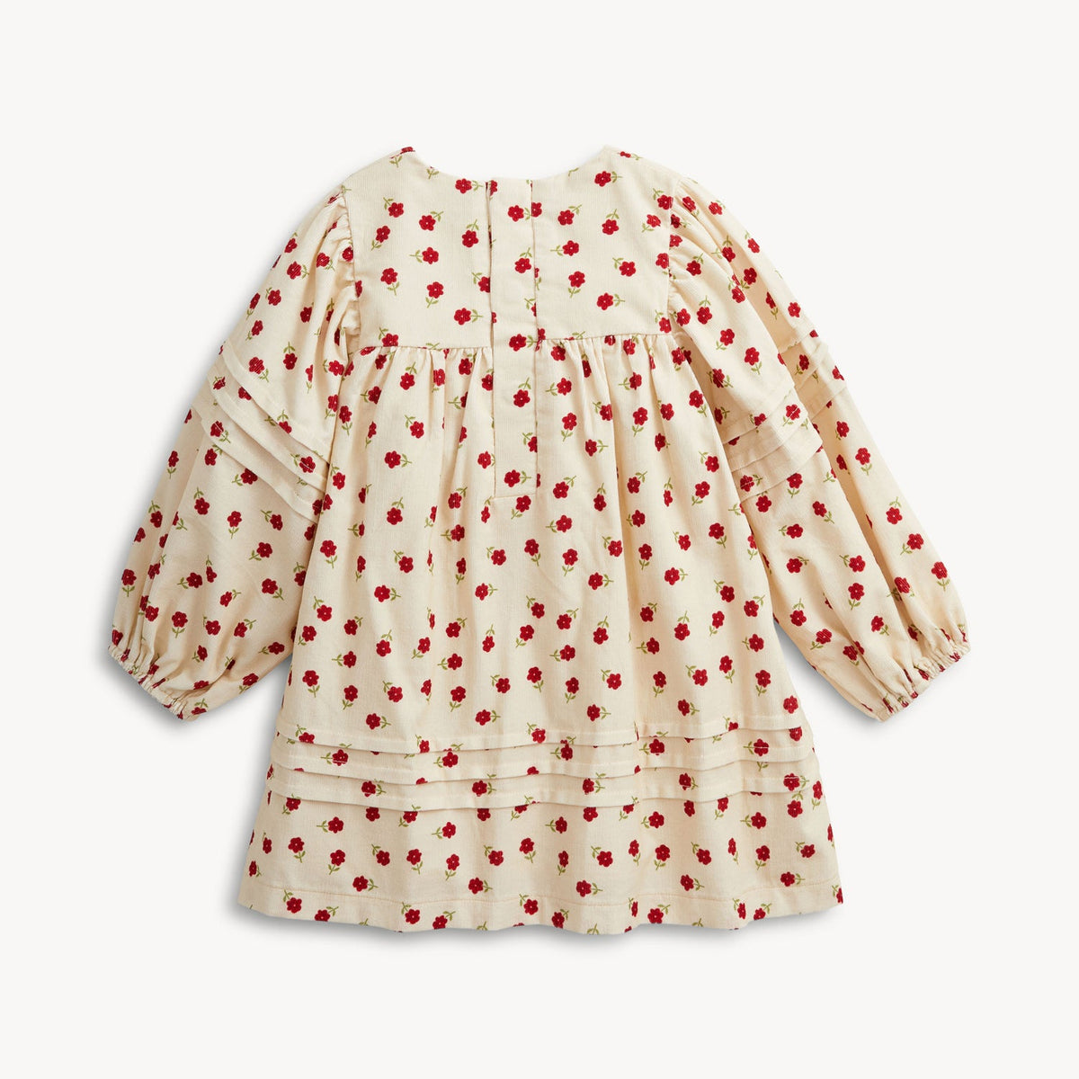 floral corduroy puff sleeve dress