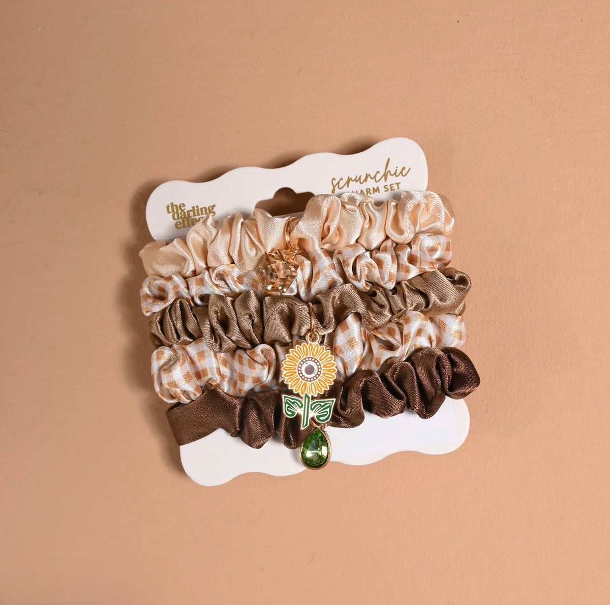scrunchie charm set | maple gingham